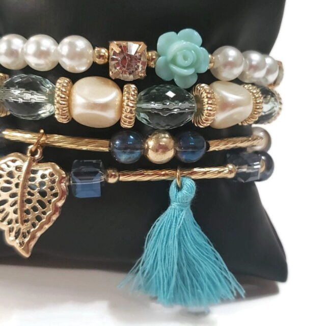 Beaded Bohemian Bracelets Set, Multi-Layered