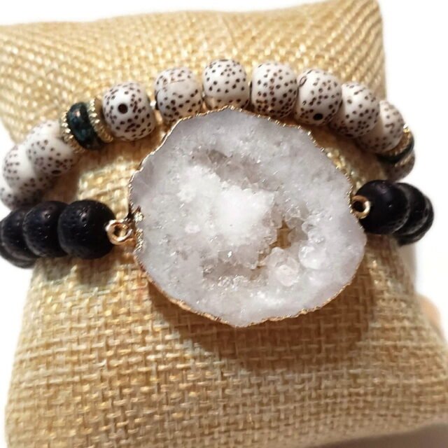 Natural Agate Double-Sided bracelet