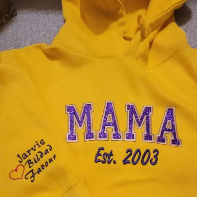 Mama Embroidery Hoodie with kids name(s)